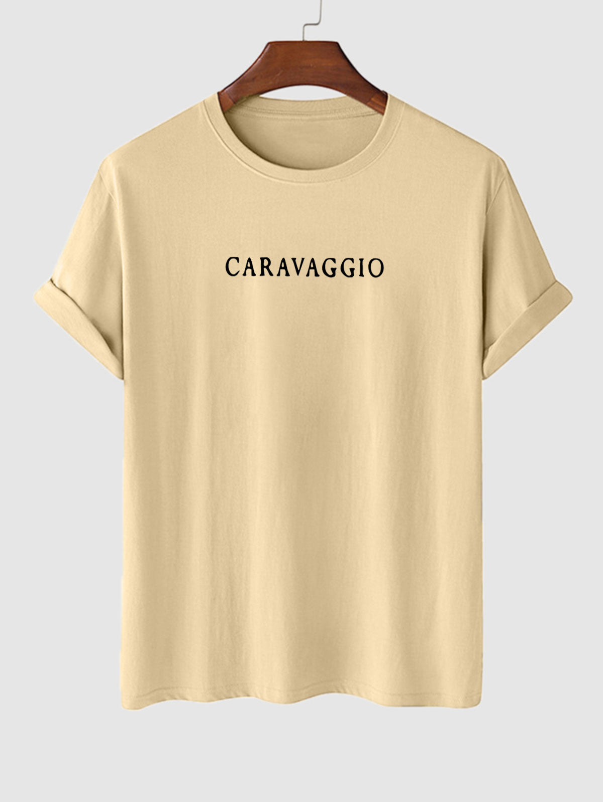 Men's Caravaggio Painting Printed Crew Neck Short Sleeves T-shirt And Drawstring Casual Shorts Set