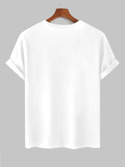 Men's SHELL YEAH Letter Turtle Printed Crew Neck Short Sleeves T-shirt