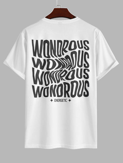 Men's Letter Wondrous Printed Short Sleeves T-shirt And Drawstring Casual Shorts Set