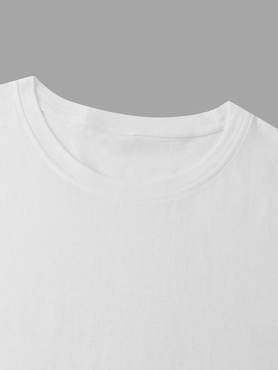 Men's Casual Playing Card Spades Letter Graphic Printed Crew Neck Short Sleeves T-shirt