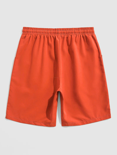 Mens Solid Color Quick Dry Basic Casual Shorts