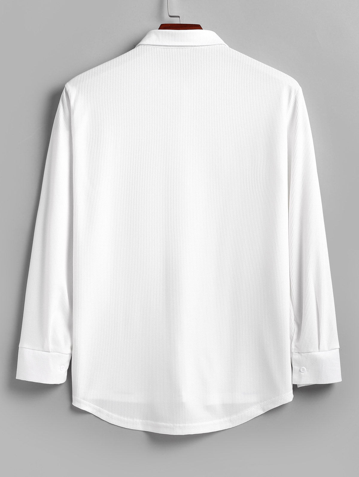 Men's Casual Minimalist Style Solid Color Textured Button Up Long Sleeve Shirt And Cotton and Linen Straight Leg Pants Sets
