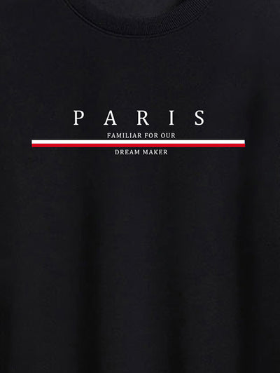 Men's PARIS Letter Graphic Printed Crew Neck Pullover Sweatshirt Set