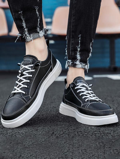 Topstitching Lace Up Front Skate Shoes