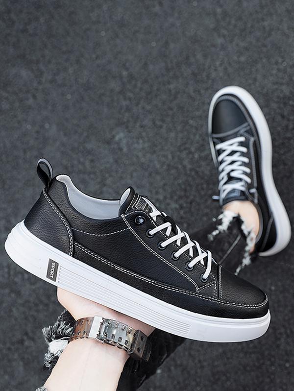 Topstitching Lace Up Front Skate Shoes