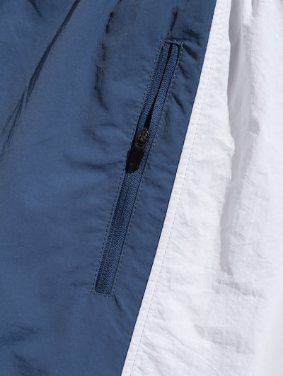 Men's Colorblock Letter Pattern Zip Pockets Design Drawstring Casual Cargo Shorts