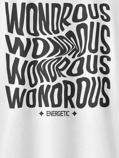 Men's Letter Wondrous Printed Short Sleeves T-shirt And Drawstring Casual Shorts Set