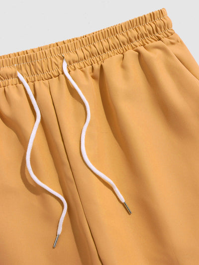 Mens Solid Color Quick Dry Basic Casual Shorts