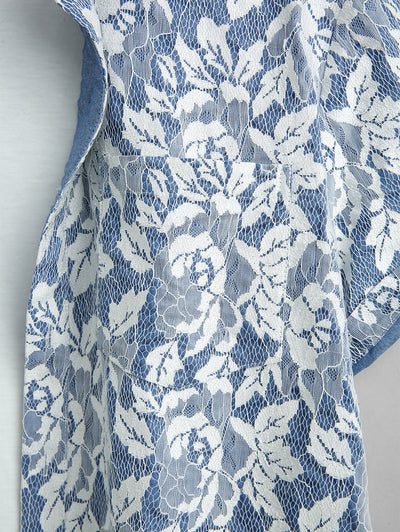 Men's Casual Lace Floral Pocket Design Button Up Short Sleeves Shirt