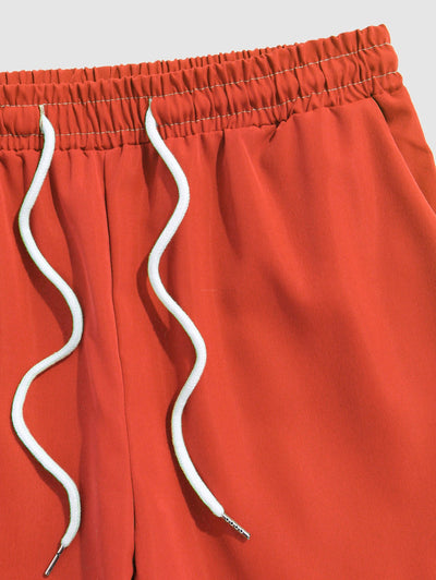 Mens Solid Color Quick Dry Basic Casual Shorts