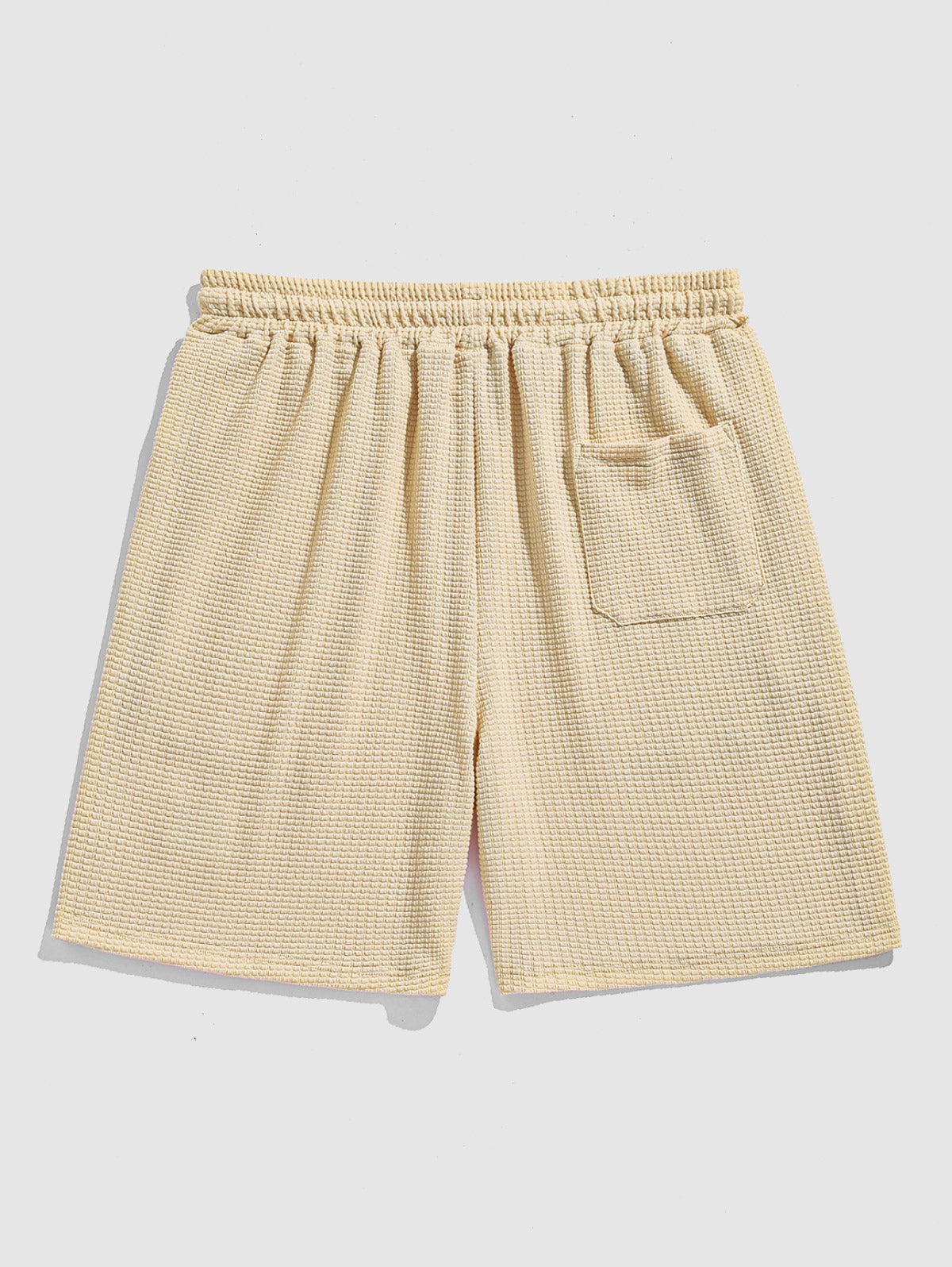 Men's Casual Jacquard Textured Polo Collar Half Buttoned Short Sleeves T-shirt And Patch Design Drawstring Shorts Set
