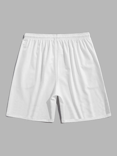 Men's Casual Letter Patch Design Pocket Button Up Short Sleeves Shirt And Drawstring Shorts Set