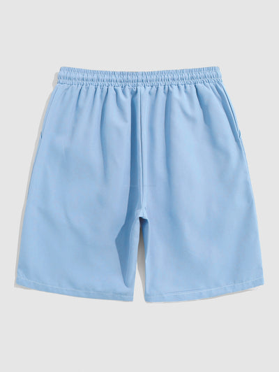 Men's Casual Triangle Printed Crew Neck Short Sleeves T-shirt And Drawstring Shorts Set