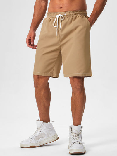 Men's Jacquard Textured Polo Collar Half Buttoned Short Sleeves T-shirt And Drawstring Casual Shorts Set