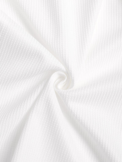 Men's Casual Minimalist Style Solid Color Textured Button Up Long Sleeve Shirt And Cotton and Linen Straight Leg Pants Sets