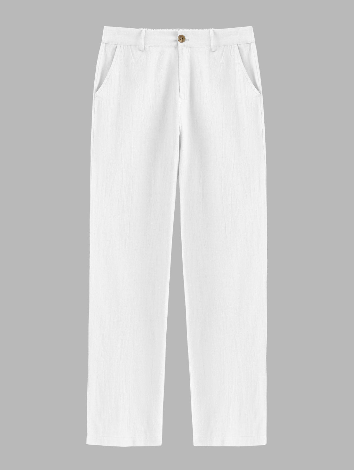 Men's Casual Minimalist Style Solid Color Textured Button Up Long Sleeve Shirt And Cotton and Linen Straight Leg Pants Sets