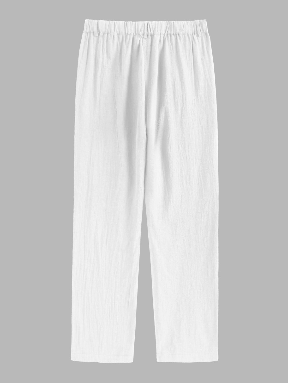 Men's Casual Minimalist Style Solid Color Textured Button Up Long Sleeve Shirt And Cotton and Linen Straight Leg Pants Sets