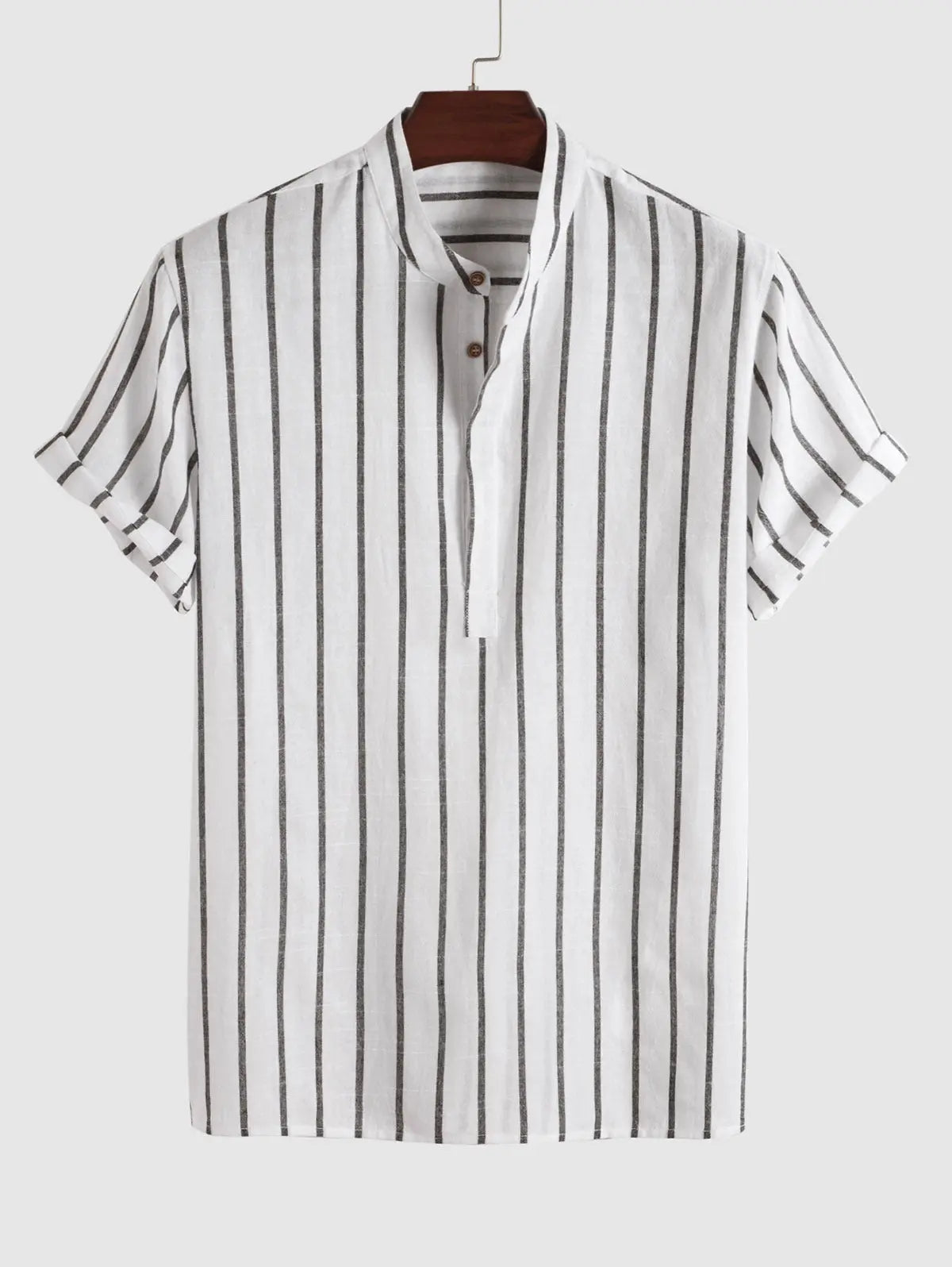 Half Buttoned Casual Striped Office Shirt Kosyway