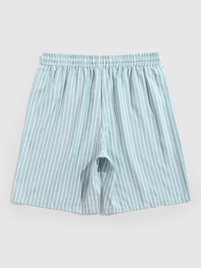 Men's Striped Drawstring Casual Shorts Kosyway