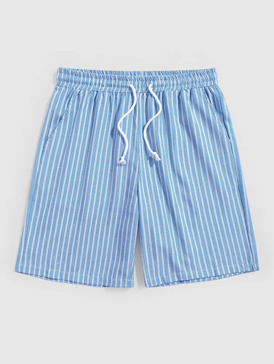 Men's Striped Drawstring Casual Shorts Kosyway