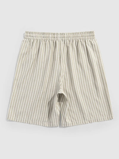 Men's Striped Drawstring Casual Shorts Kosyway