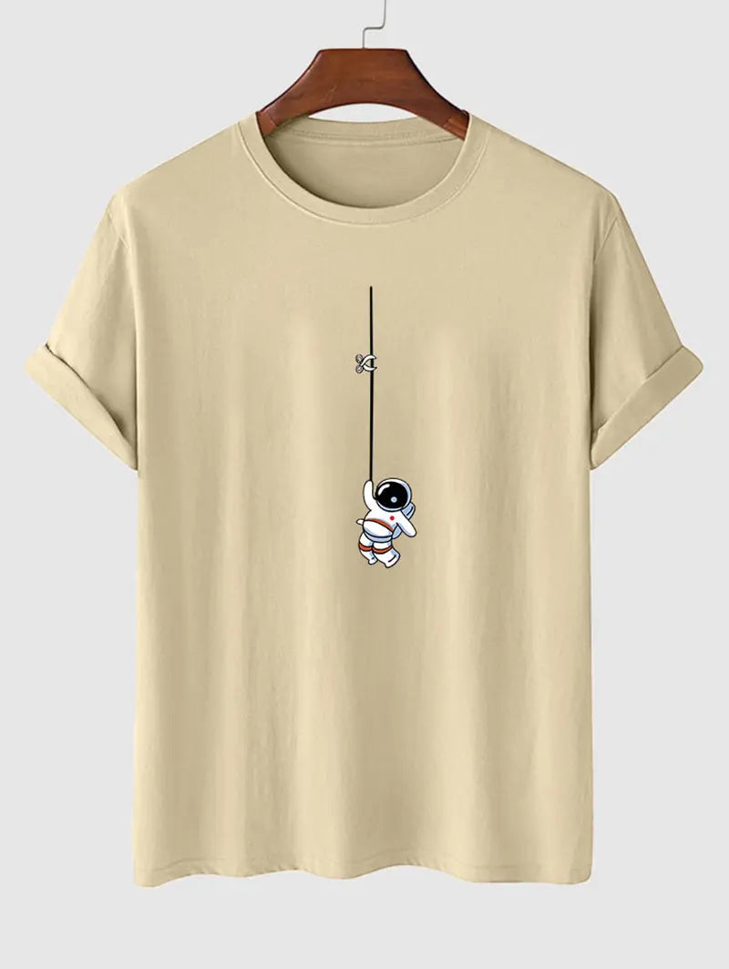 Mens Astronaut Print T Shirt Kosyway