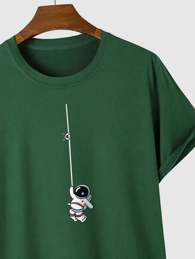 Mens Astronaut Print T Shirt Kosyway