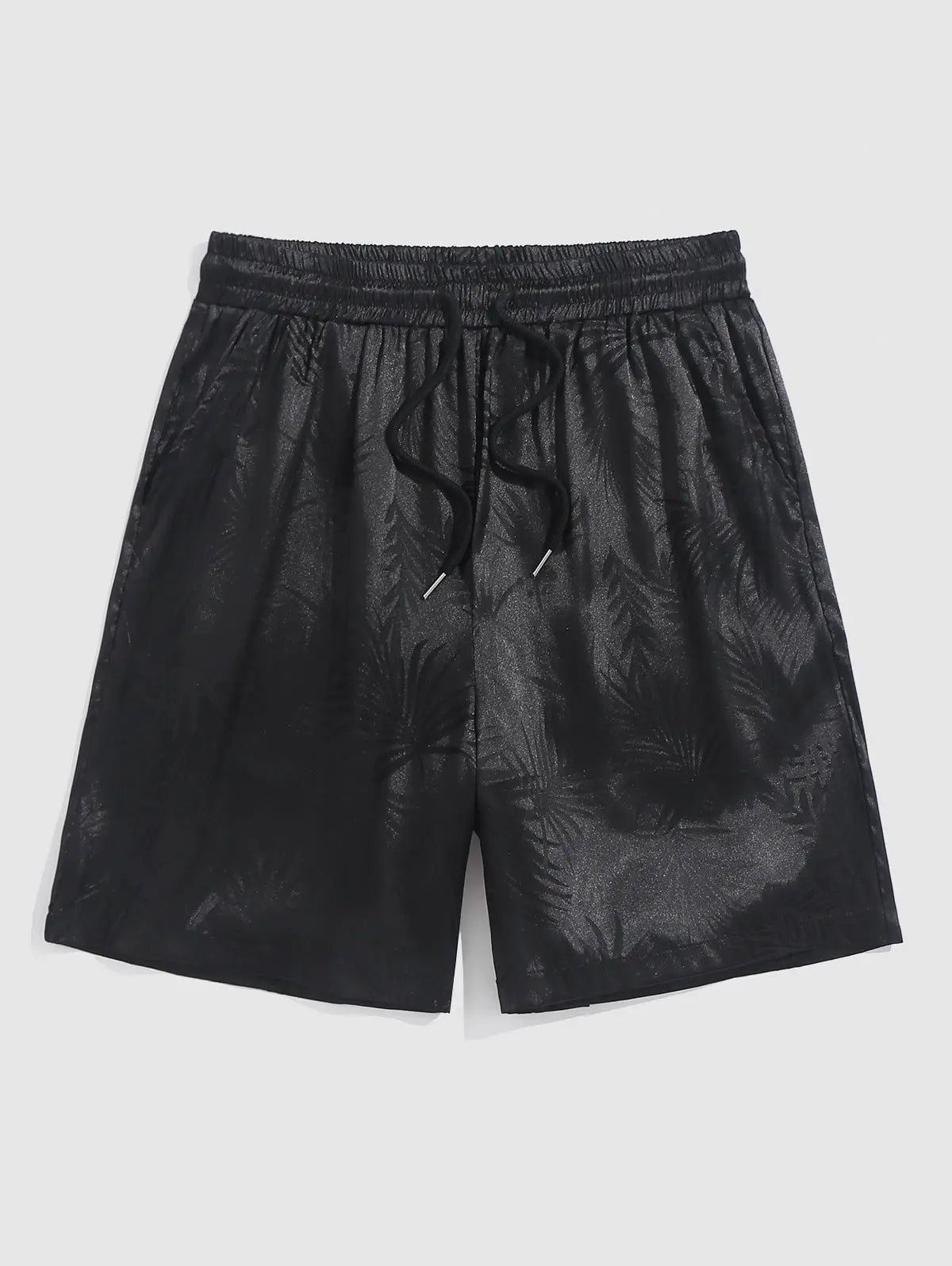 Mens Coconut Tree Pattern Satin Shorts Kosyway