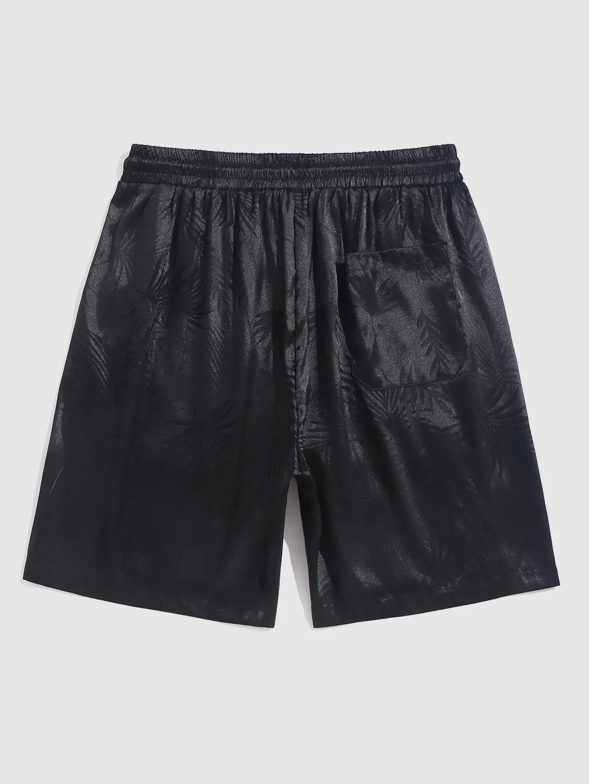 Mens Coconut Tree Pattern Satin Shorts Kosyway