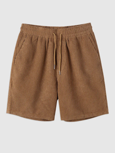 Mens Corduroy Drawstring Shorts Kosyway