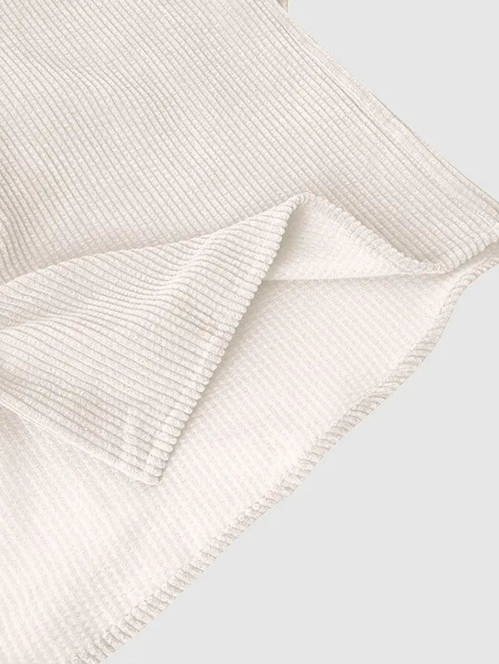 Mens Corduroy Solid Color Casual Shirt Kosyway