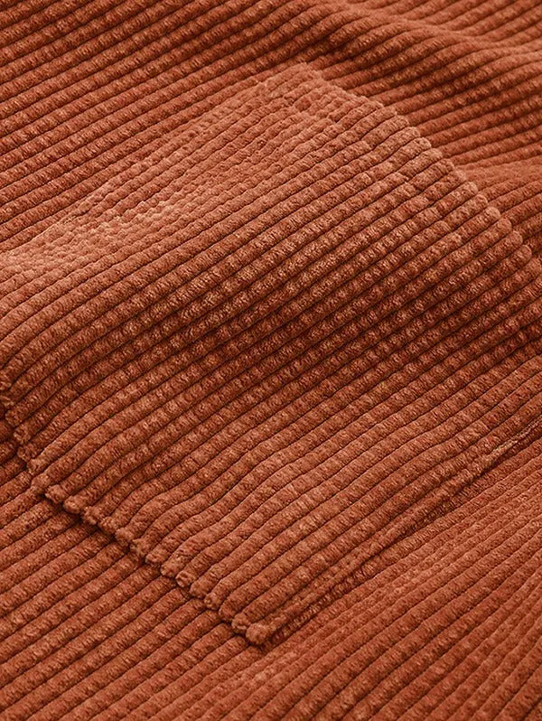 Mens Corduroy Solid Color Casual Shirt Kosyway