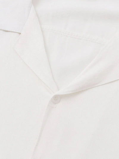 Mens Cotton Linen Solid Color Casual Shirt Kosyway