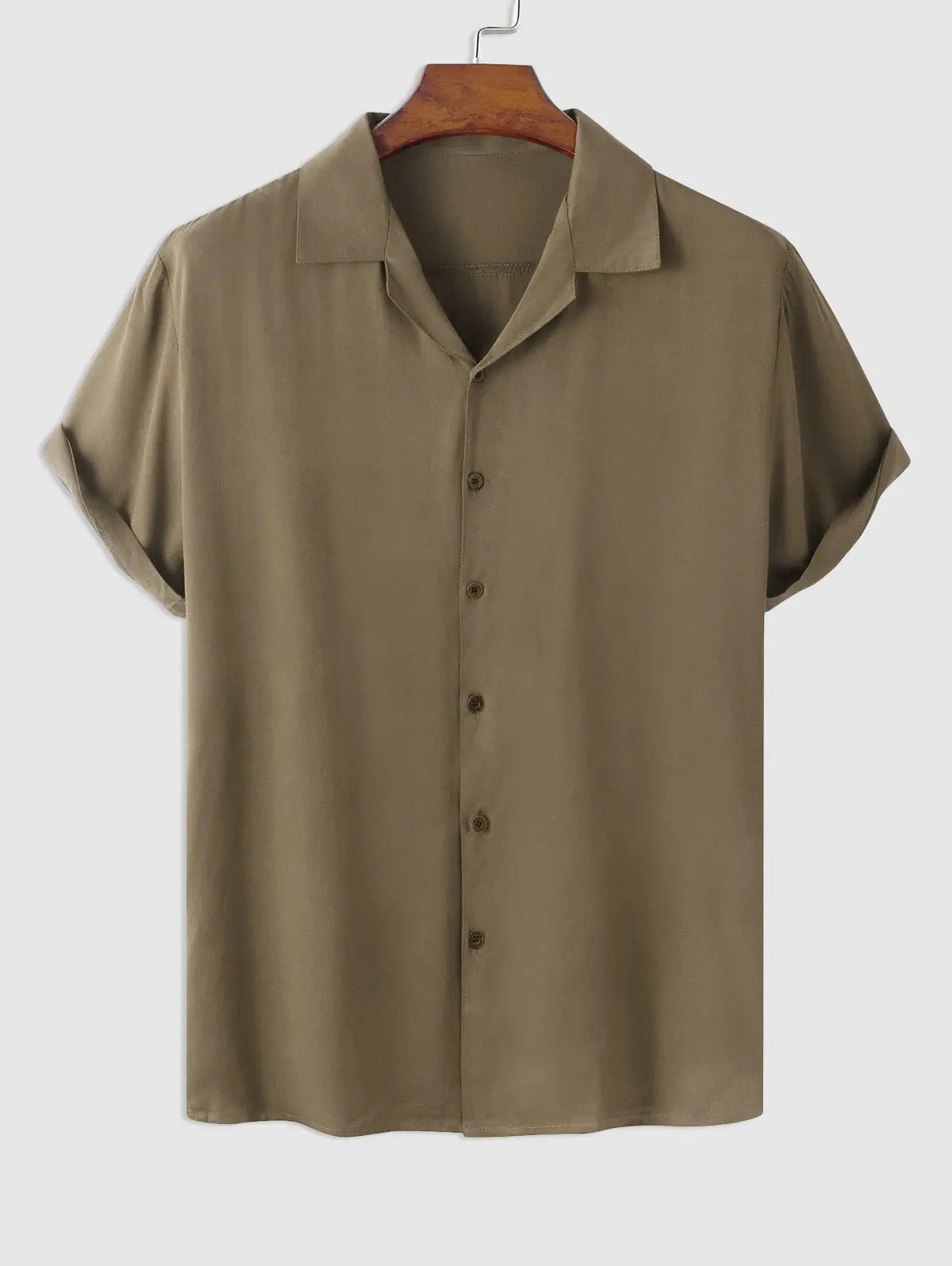 Mens Cotton Linen Solid Color Casual Shirt Kosyway