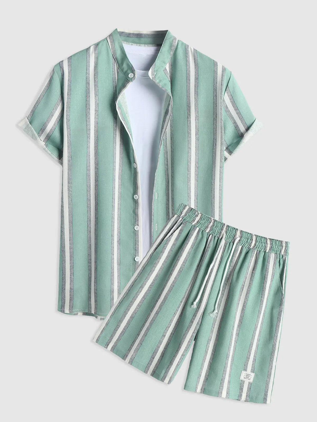 Mens Cotton and Linen Striped Sets Kosyway