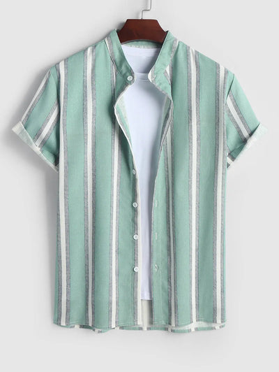 Mens Cotton and Linen Striped Sets Kosyway