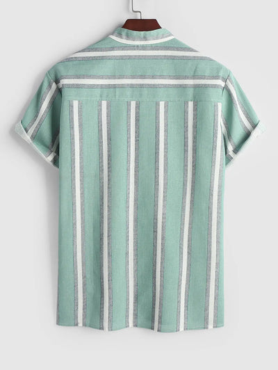 Mens Cotton and Linen Striped Sets Kosyway