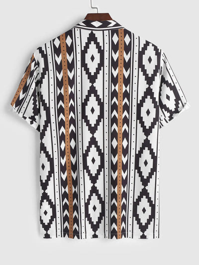 Mens Ethnic Aztec Printed Shirt Kosyway