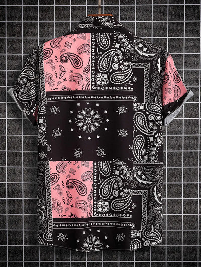 Mens Ethnic Style Paisley Pattern Shirt Kosyway