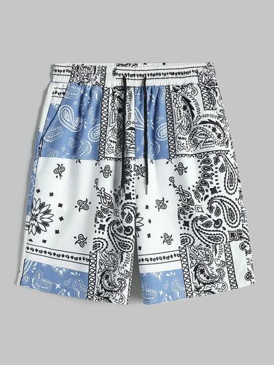 Mens Ethnic Style Paisley Vacation Shorts Kosyway