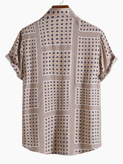 Mens Flowers and Dots Pattern Shirt Kosyway