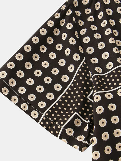 Mens Flowers and Dots Pattern Shirt Kosyway