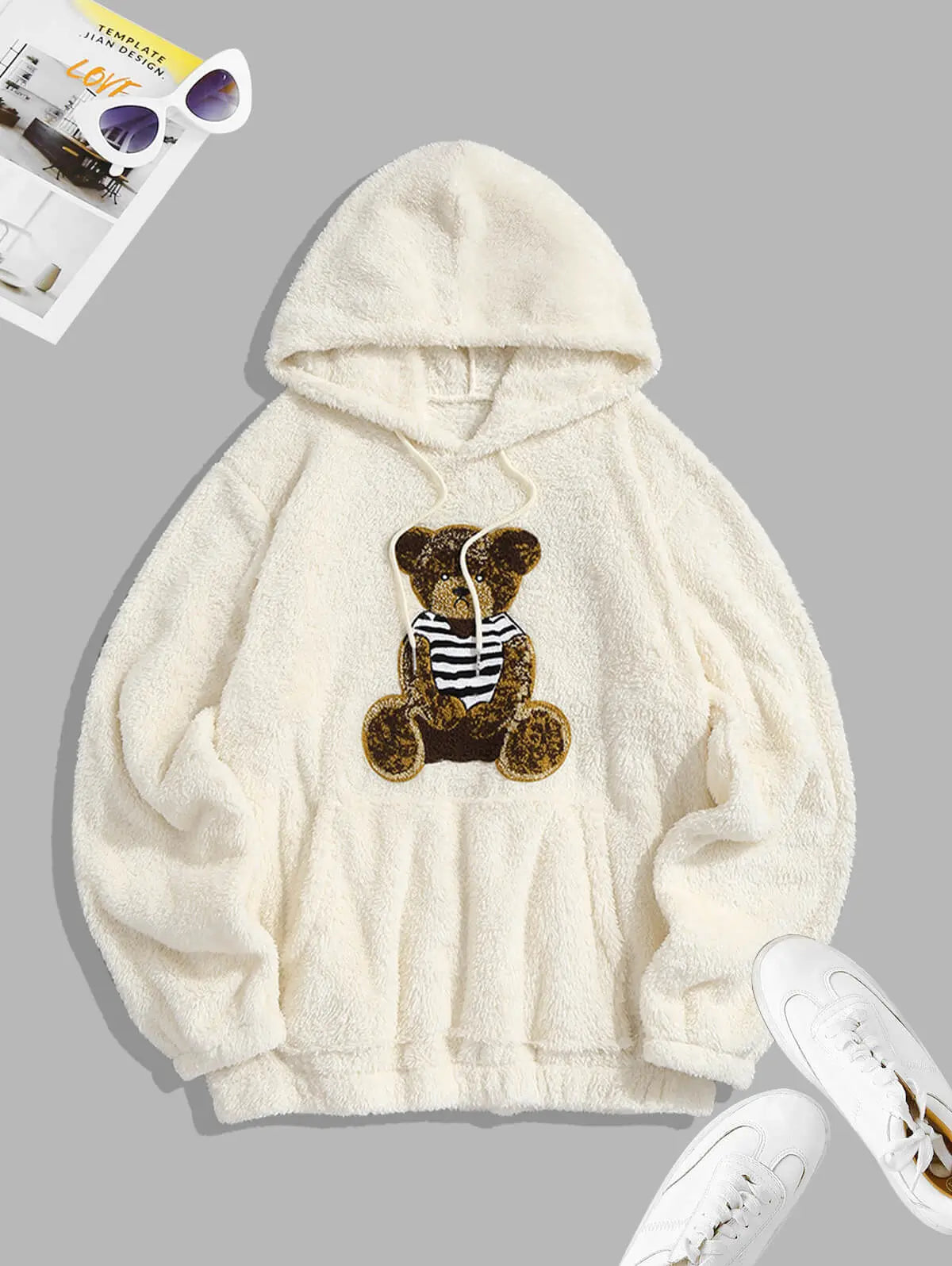 Mens Fluffy Teddy Bear Hoodie Kosyway