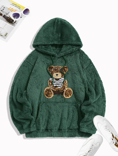 Mens Fluffy Teddy Bear Hoodie Kosyway