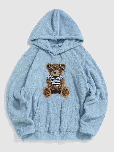 Mens Fluffy Teddy Bear Hoodie Kosyway