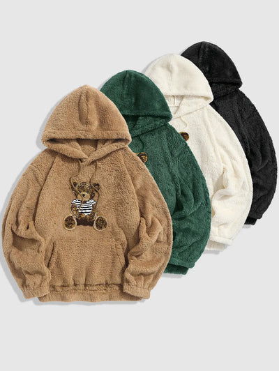 Mens Fluffy Teddy Bear Hoodie Kosyway