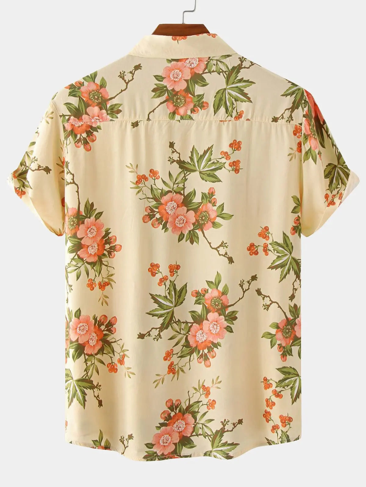 Mens Fresh Style Flowers Pattern Vacation Shirt Kosyway