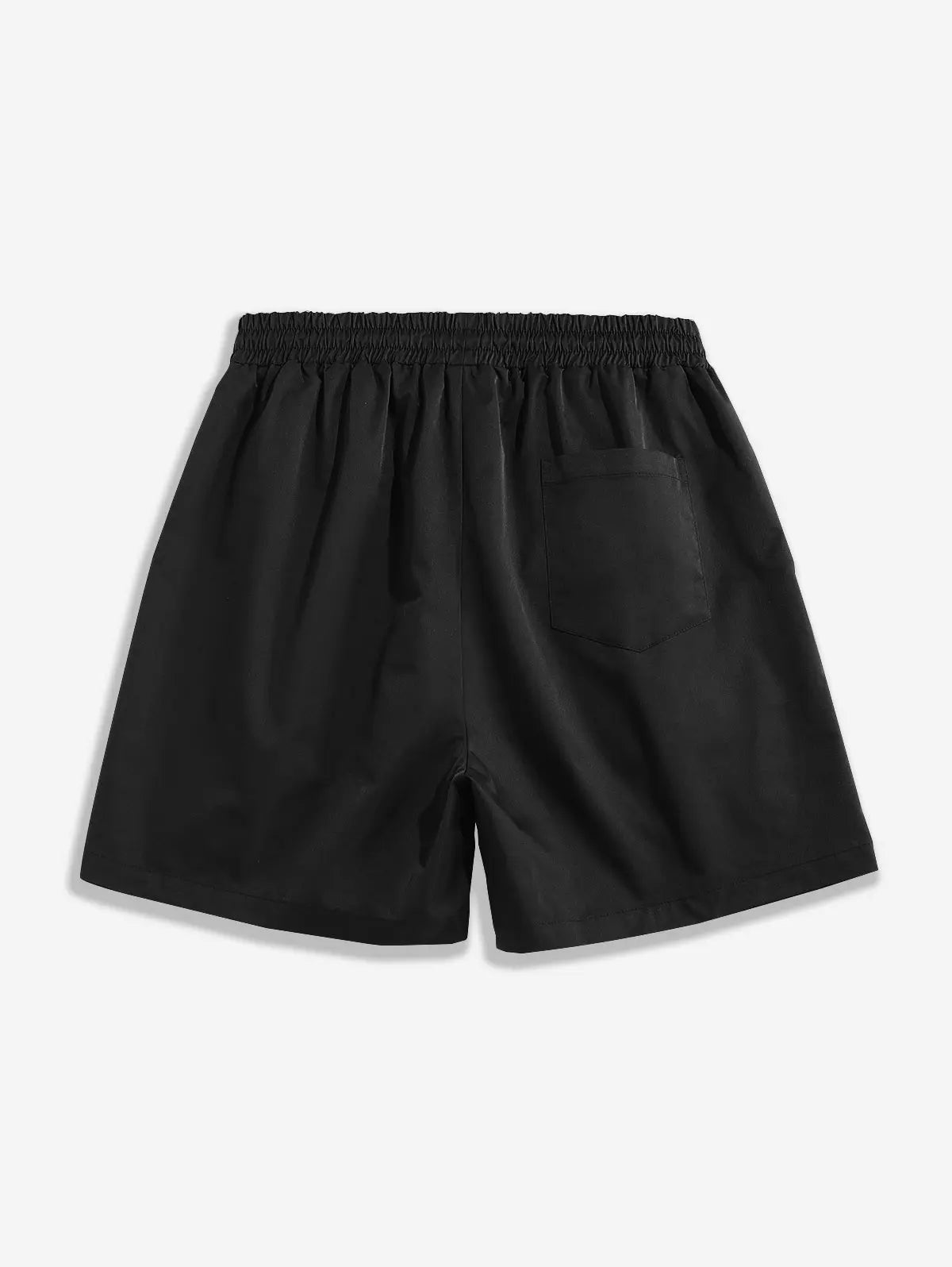 Mens Label Design Solid Color Drawstring Shorts Kosyway