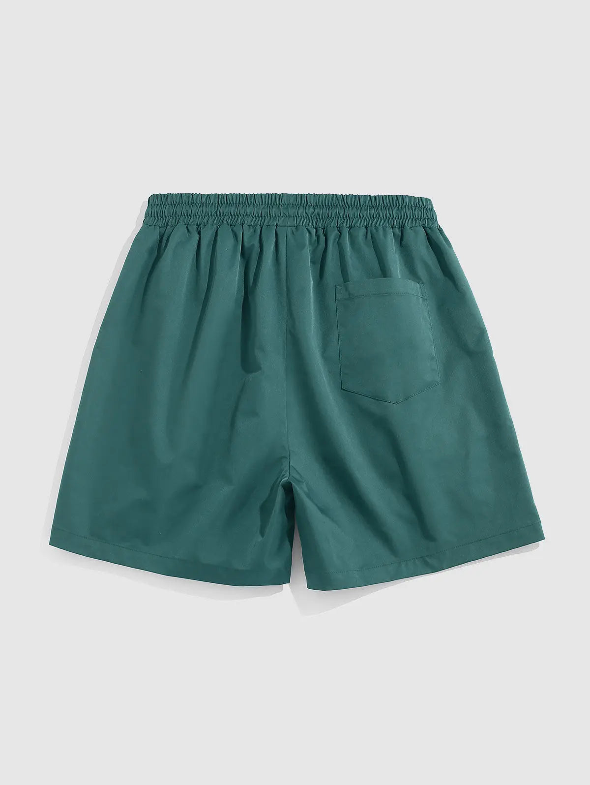 Mens Label Design Solid Color Drawstring Shorts Kosyway