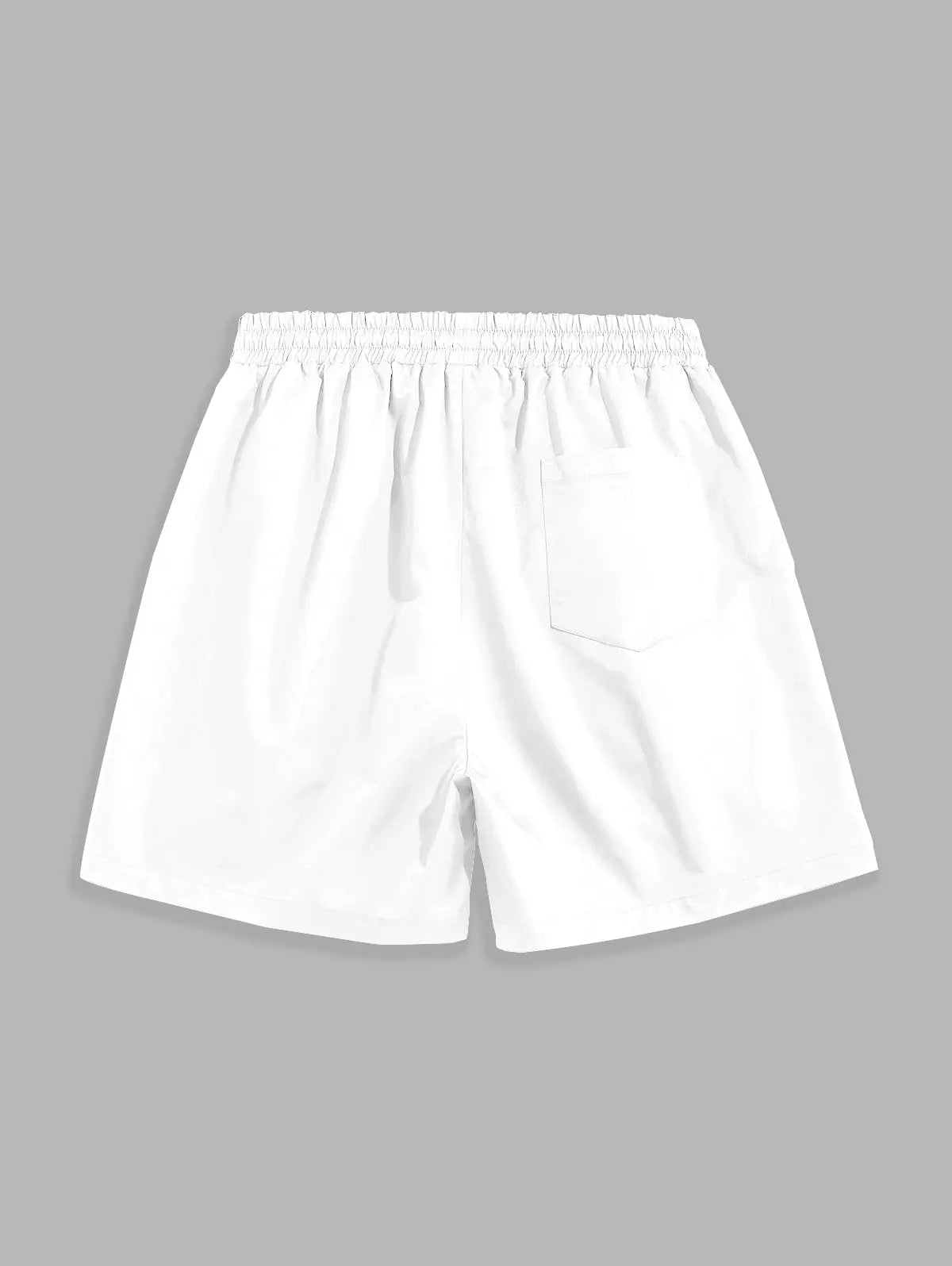 Mens Label Design Solid Color Drawstring Shorts Kosyway